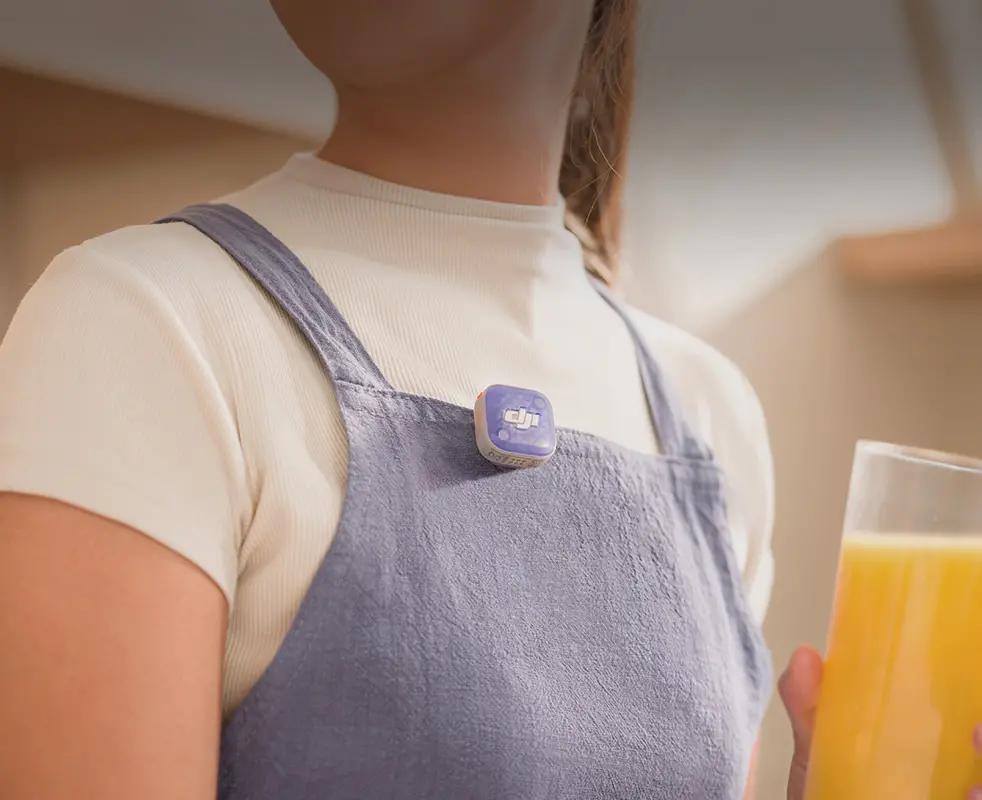 Compact device clipped to an apron
